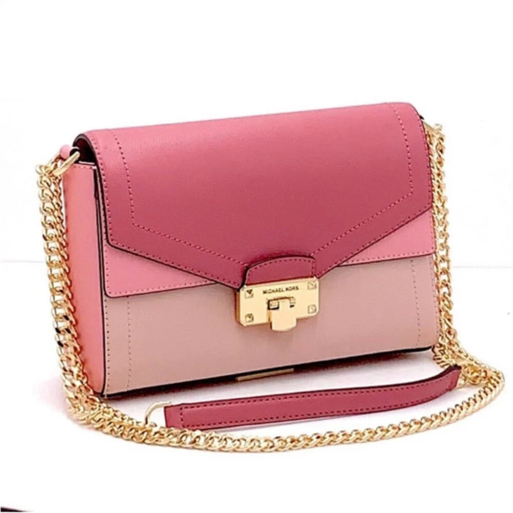 Michael Kors Kingsley Medium Flap Shoulder Bag Crossbody Blossom
